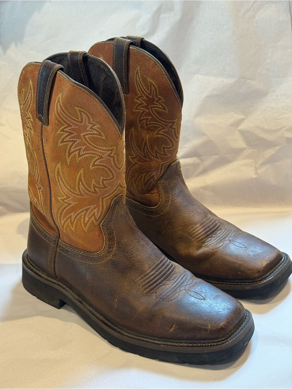 Justin Boots Brown Leather Western Work Boots